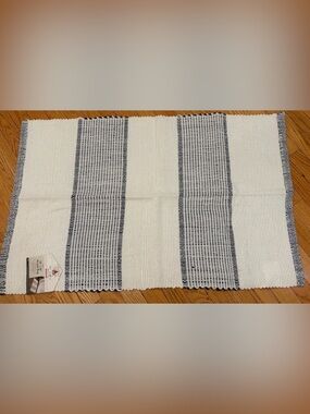 My Texas House Striped Accent Rug Runner Blue and White